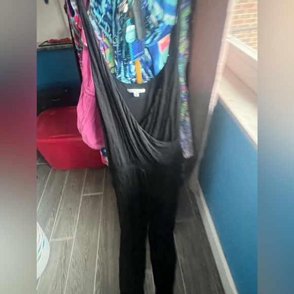 Black Cabi snap top tie waist jumpsuit, L. So soft!! - Picture 1 of 5